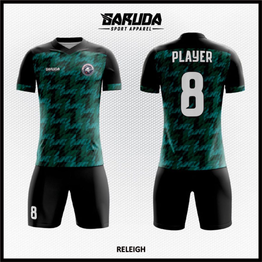 Desain Kostum Futsal Printing Code Releigh Warna Hijau Lebih Stylish dan Keren