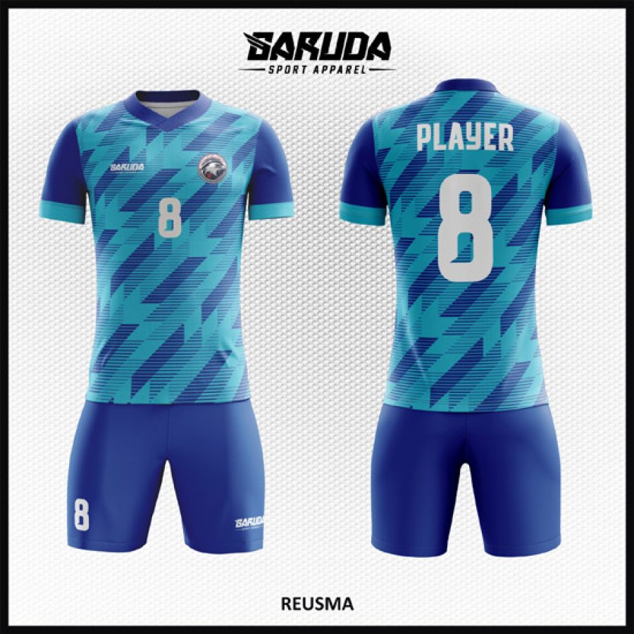 Model Desain Kostum Jersey Code Reusma Si Warna Biru yang Mewah