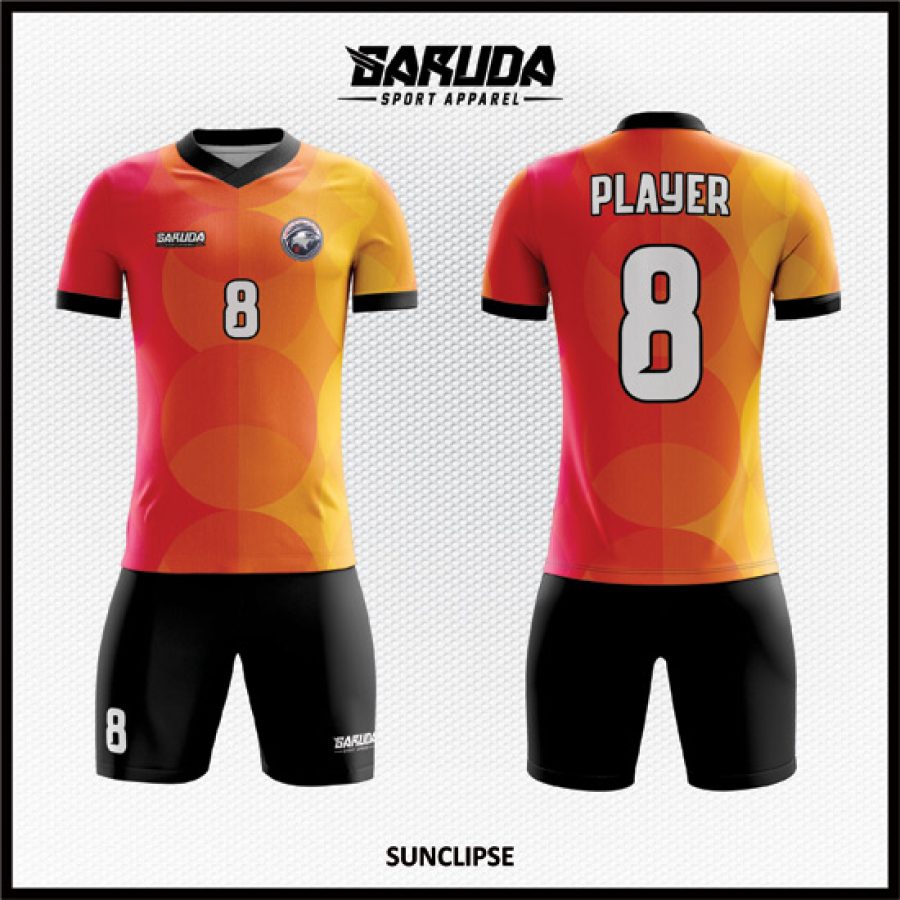 Desain Kostum Jersey Code Sunclipse Warna Oranye Motif Geometric