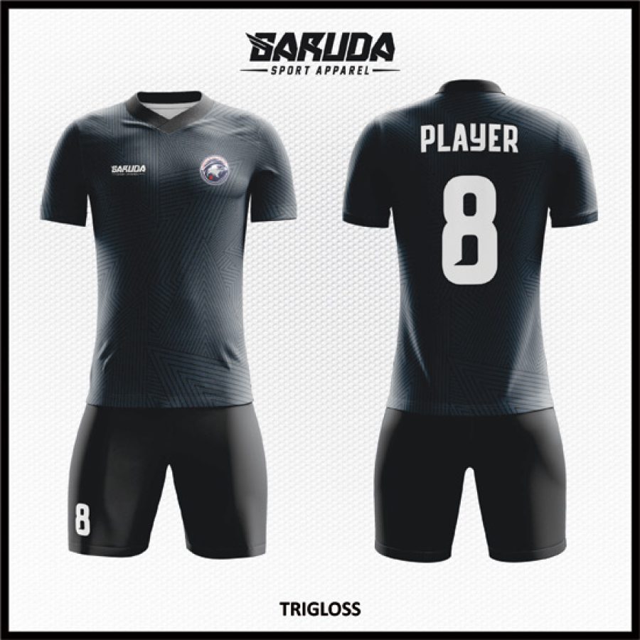 Desain KostumJersey Code Trigloss Hitam Pekat yang Elegan