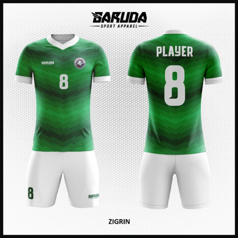 Model Desain Seragam Jersey Code Zigrin Warna Hijau Putih