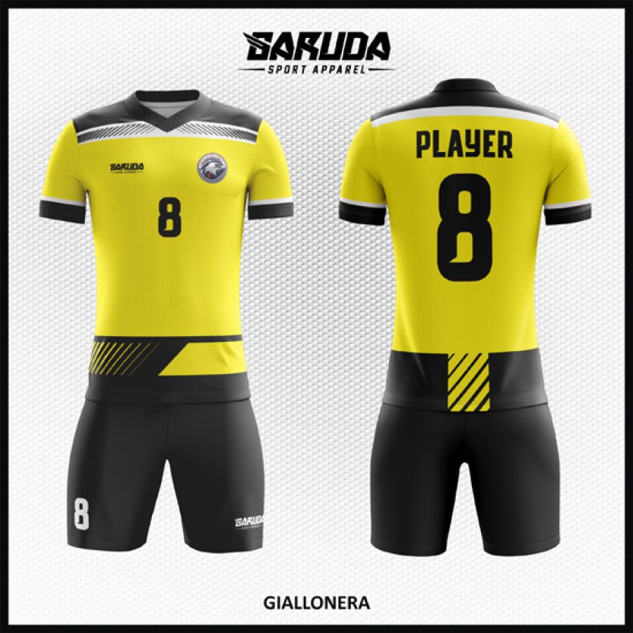 Desain BajuJersey Code Giallonera Warna Kuning Hitam yang Simple