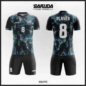 Desain Kaos Jersey Code AQUTIC Hitam Abstract yang Oke Banget
