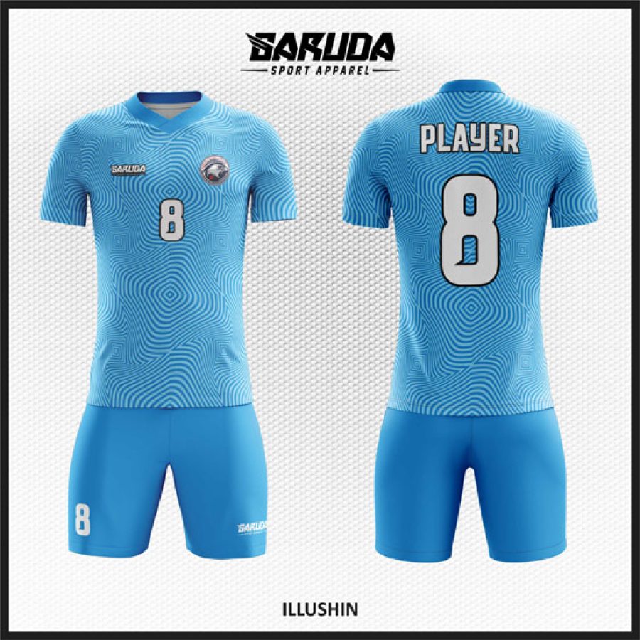 Desain Kaos Jersey Code Illushin Warna Biru Efek Ilusi