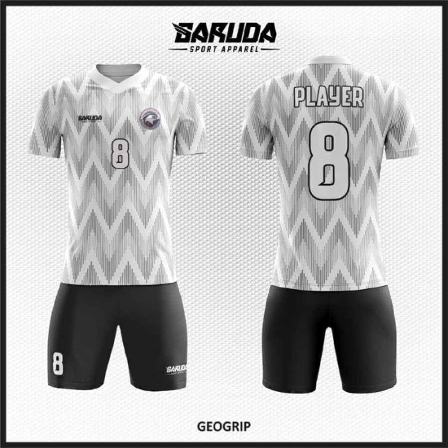 Model Kostum Jersey Code Geogrip Warna Monokrom Putih Hitam Abu