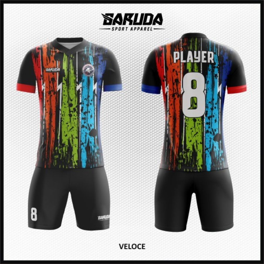Desain Kostum Jersey Code Veloce Dengan Icon Flash yang Keren