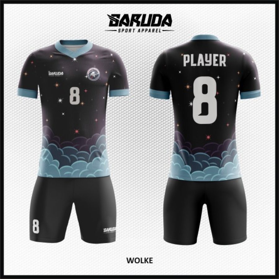 Model Desain Kostum Jersey Code Wolke Hitam Gambar Awan Berbintang