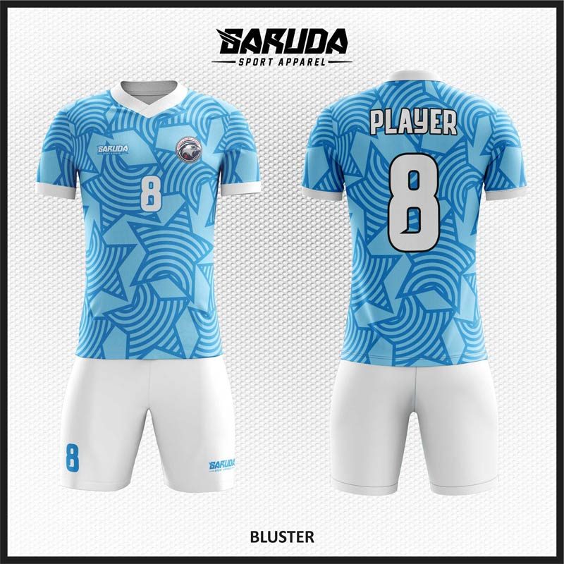 Desain Baju Jersey Biru Motif Bintang Bergaris Code Buster