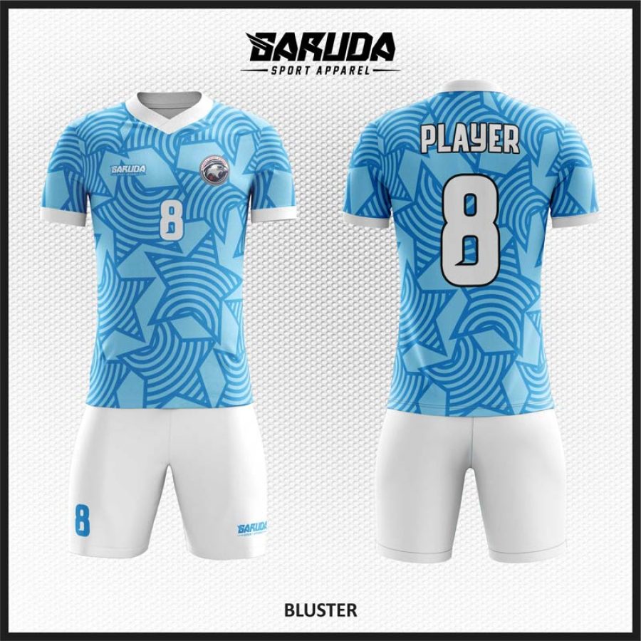 Desain Baju Jersey Biru Motif Bintang Bergaris Code Buster