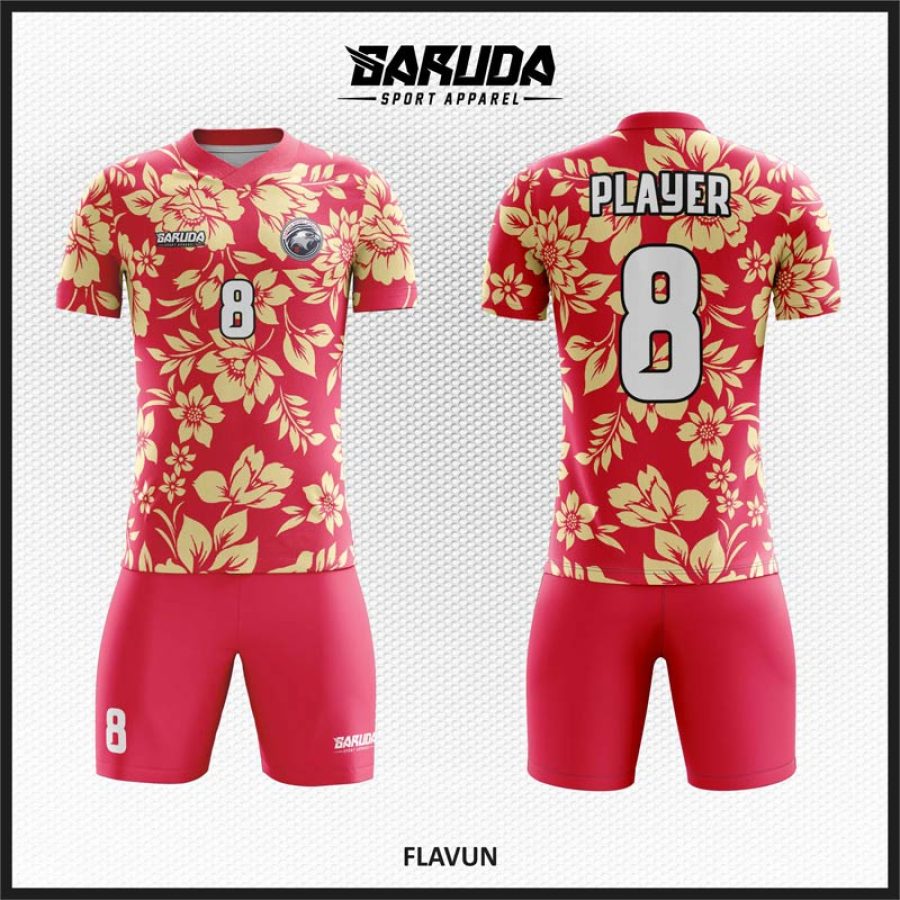 Desain Baju Jersey Code Flavun Motif Bunga yang Manis