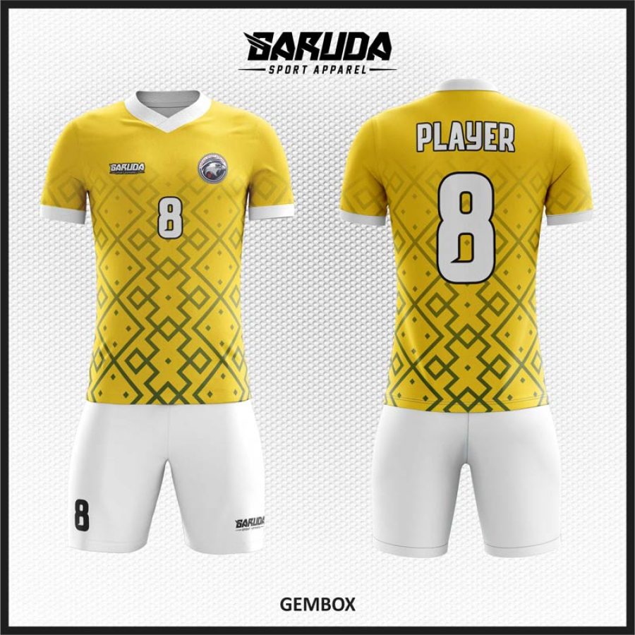 Desain Jersey Code Gembox Warna Kuning Gradasi Motif Ornamen