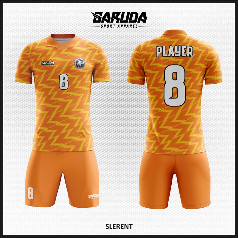 Desain Kaos Bola Futsal Code Sleret, Warna Orange