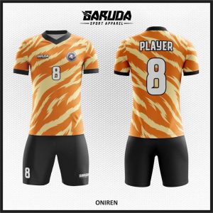 Desain Seragam Bola Futsal Code Oniren Warna Orange Paling Keren