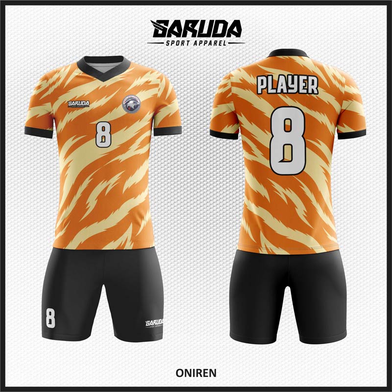 Desain Seragam Bola Futsal Code Oniren Warna Orange Paling ...