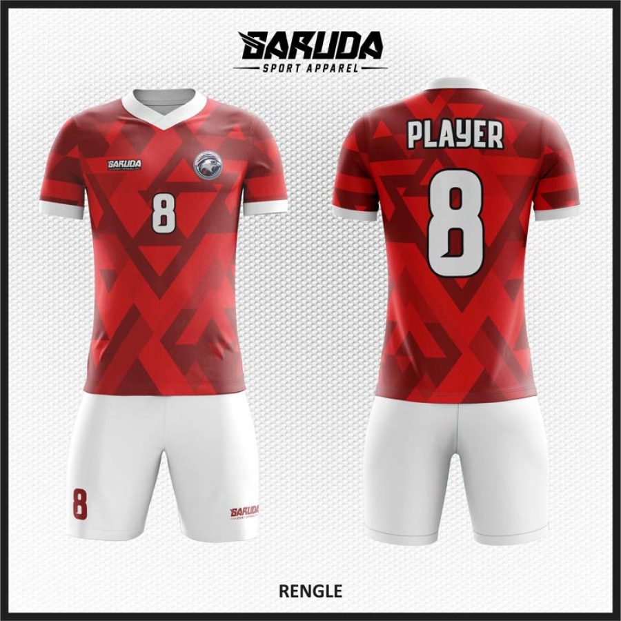 Desain Kaos Jersey Code Rengle Warna Merah Putih
