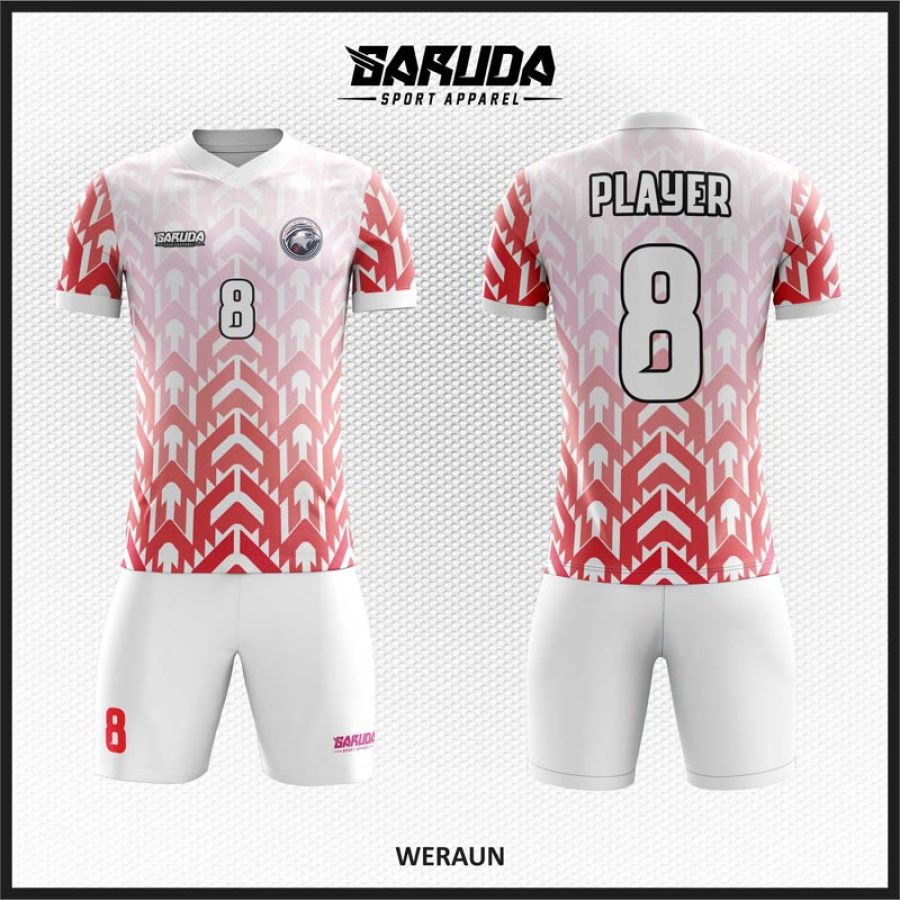 Desain Kaos Jersey Code Weraun, Perpaduan Gradasi Merah Putih yang Balance