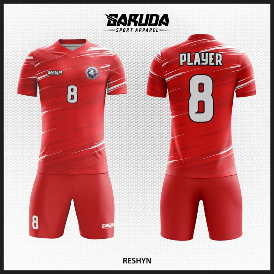 Desain Kaos Jersey Code Reshyn Motif Grunge Warna Merah Putih