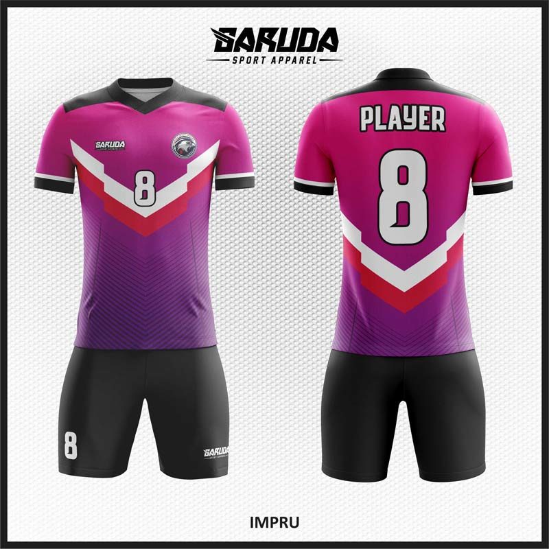 Desain Kaos Jersey Code Impru Gradasi Ungu Muda dan Tua