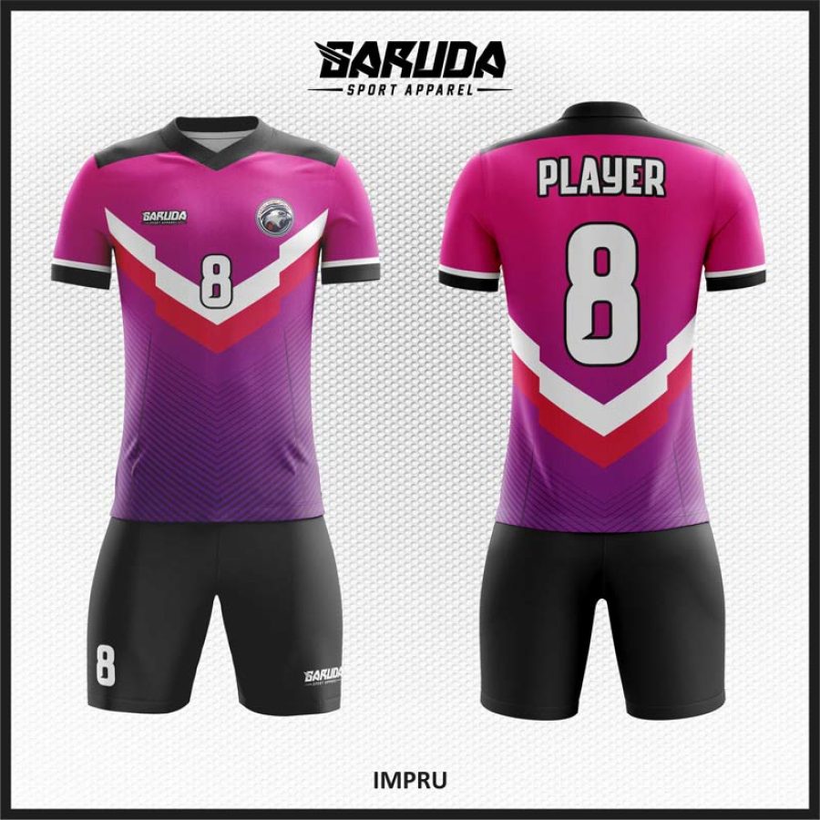 Desain Kaos Jersey Code Impru Gradasi Ungu Muda dan Tua