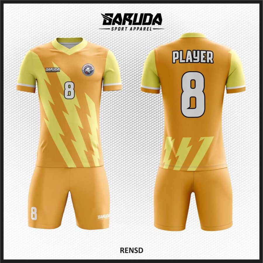 Desain Baju Jersey Code Rensd Motif Petir Warna Kuning