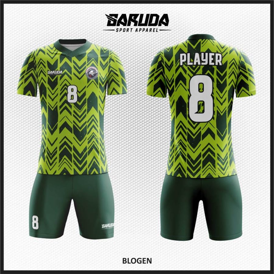 Desain Baju Jersey Code Blogen Warna Hijau Tua dan Muda