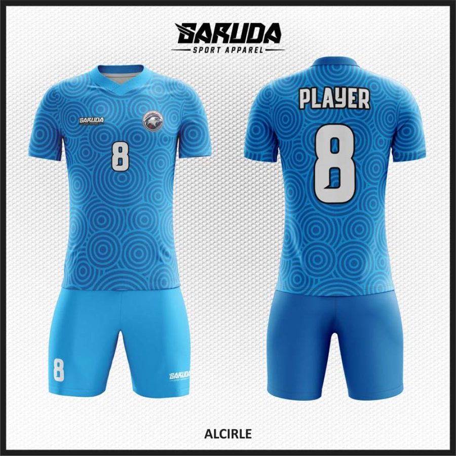 Desain Jersey Code Alcirle Warna Biru Motif Ornamen Lingkaran