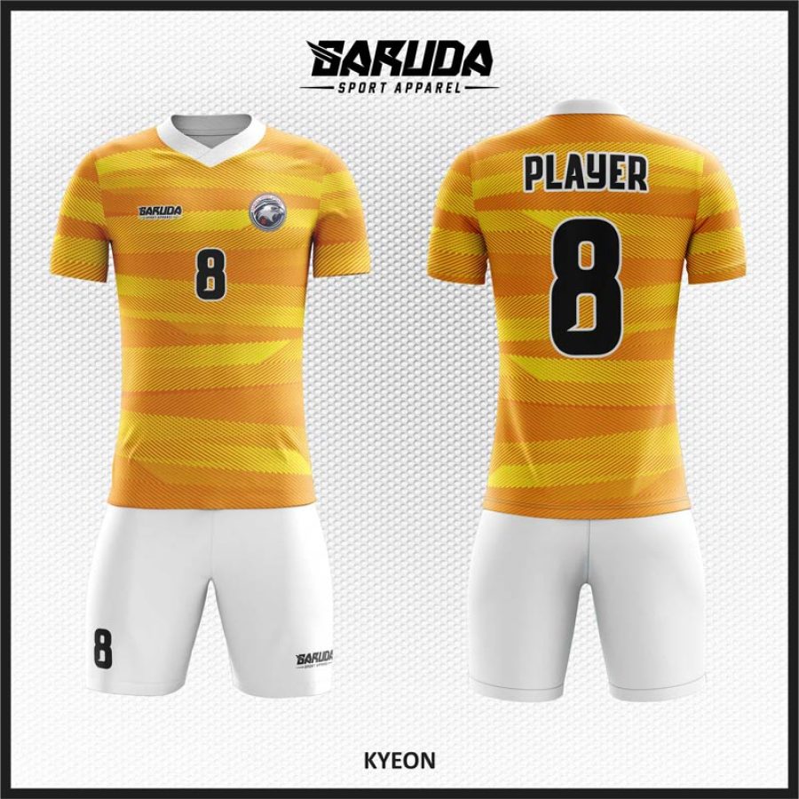 Desain Baju Jersey Code Kyeon Warna Kuning Emas dan Putih