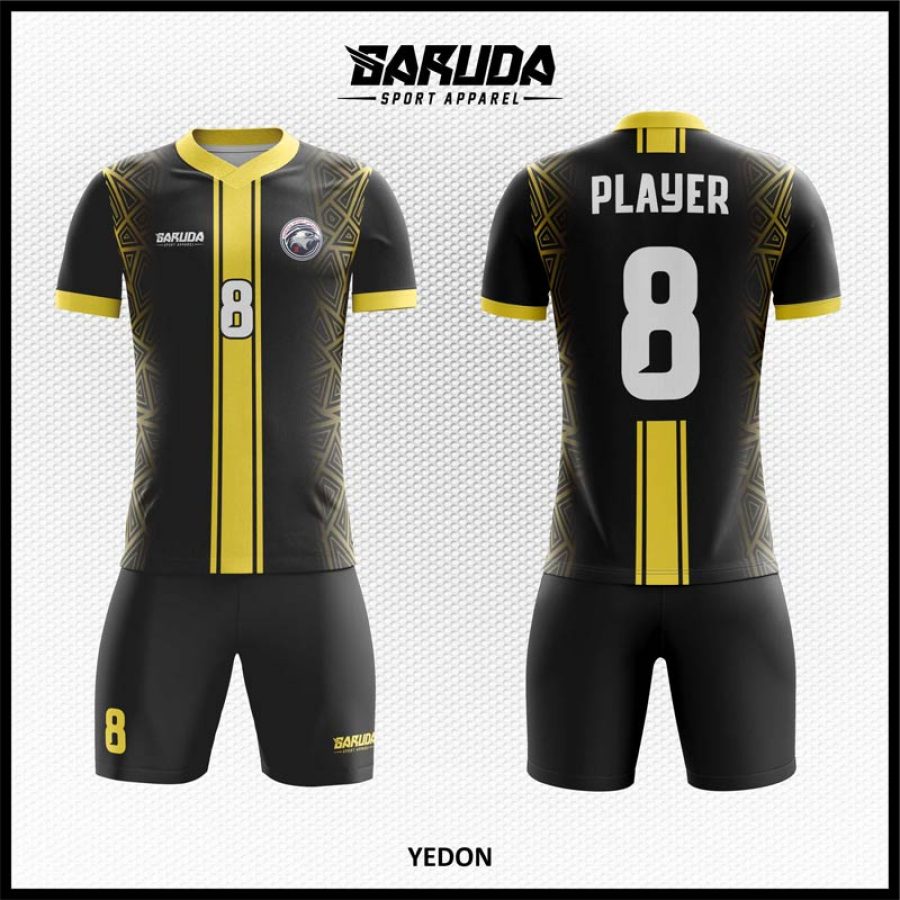 Desain Jersey Code Yedon Warna Hitam Kuning Emas yang Menawan