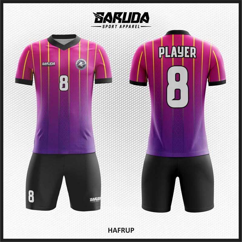 Desain Seragam Jersey Hafrup Gradasi Warna Ungu yang Indah