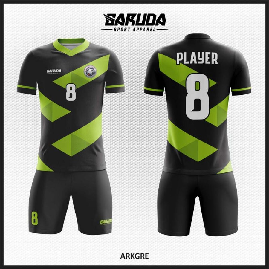 Desain Jersey yang Simple Code Arkgre Warna Hitam Hijau Keren Banget