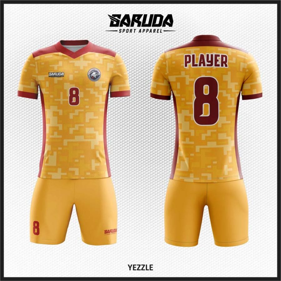 Desain Jersey Code Yezzle Warna Kuning Emas Gambar Puzzle