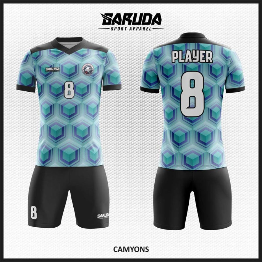 Desain Jersey Code Camyons Motif Hexagonal Tiga Dimensi