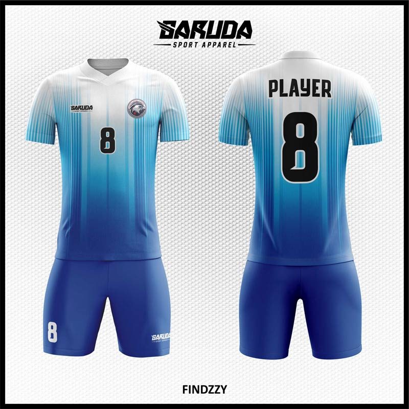 Desain Jersey Code Findzzy Gradasi Biru Putih Bergaris