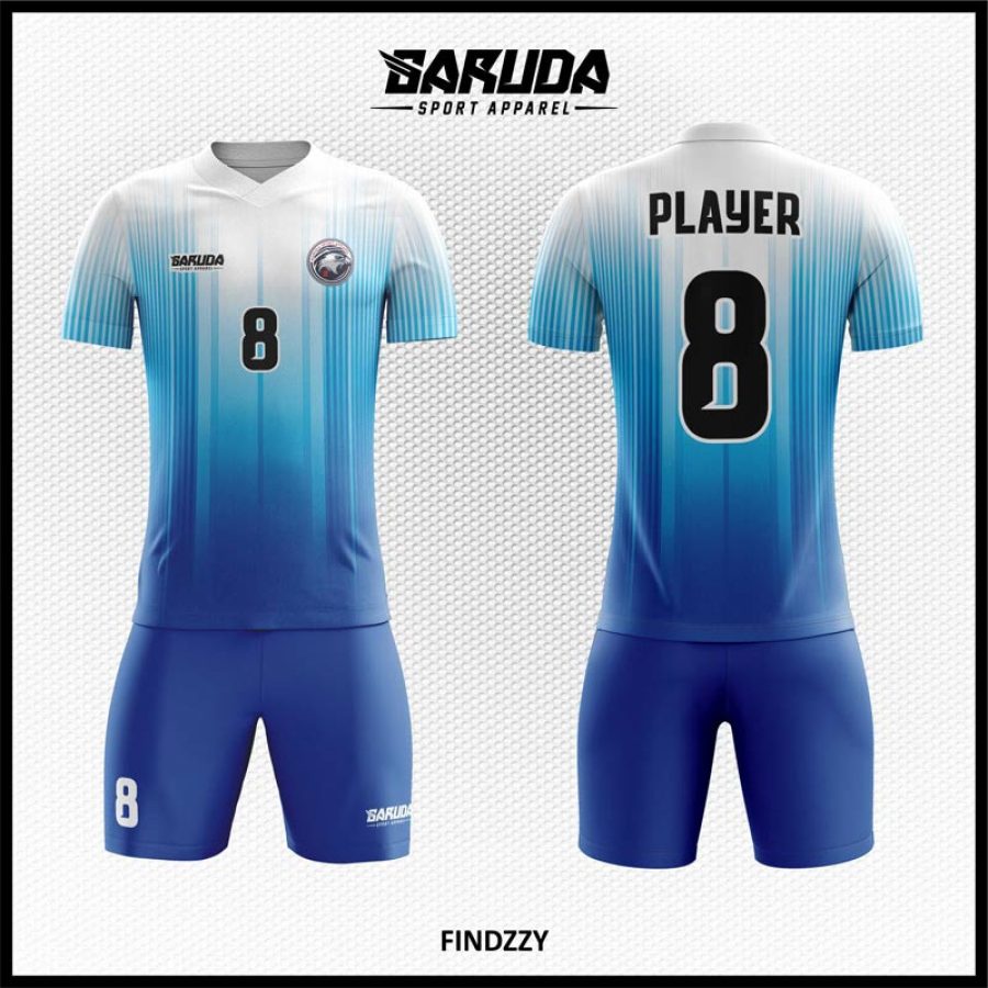 Desain Jersey Code Findzzy Gradasi Biru Putih Bergaris