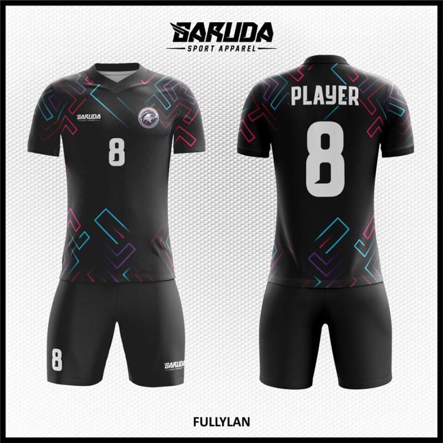 Desain Jersey Code Fullylan Full Black Warna Hitam