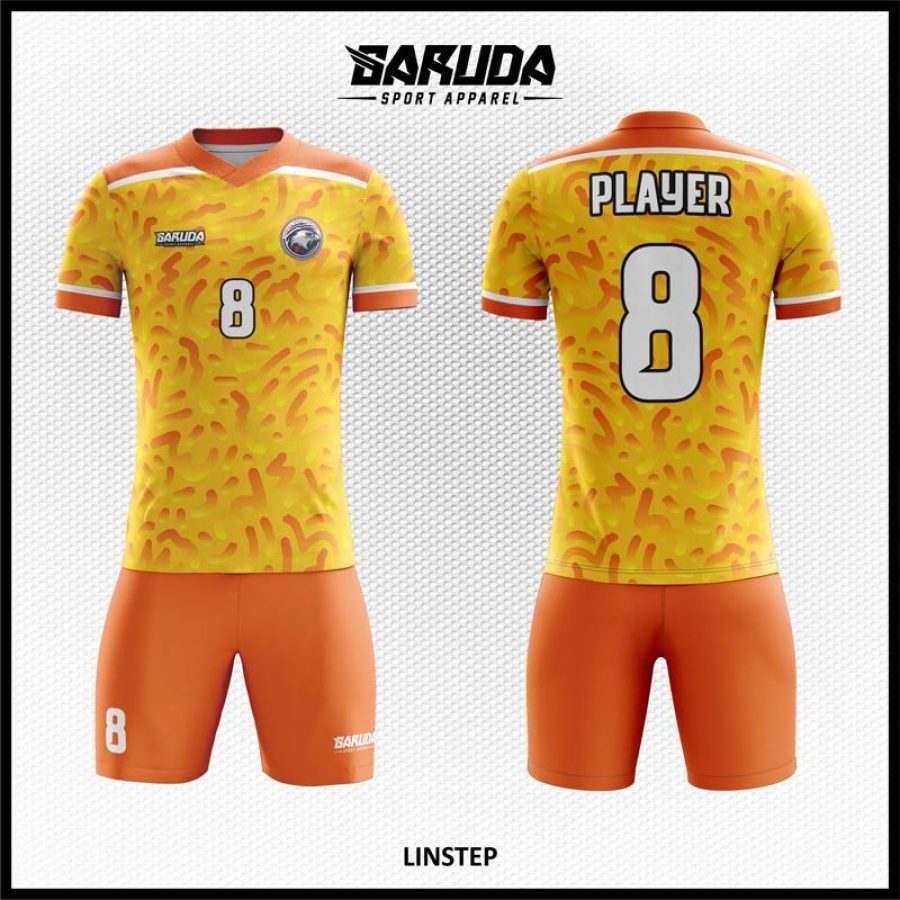 Desain Jersey Code Linstep Kombinasi Warna Orange dan Kuning