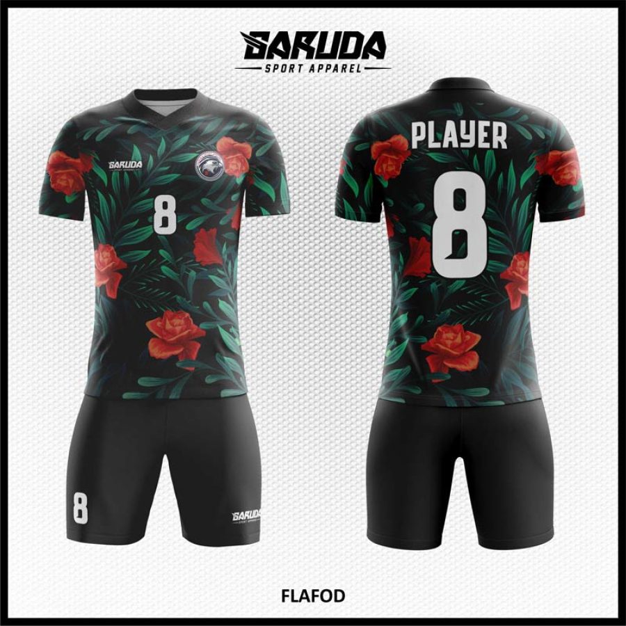 Desain Kaos Jersey Gambar Daun Bunga Code Flafod