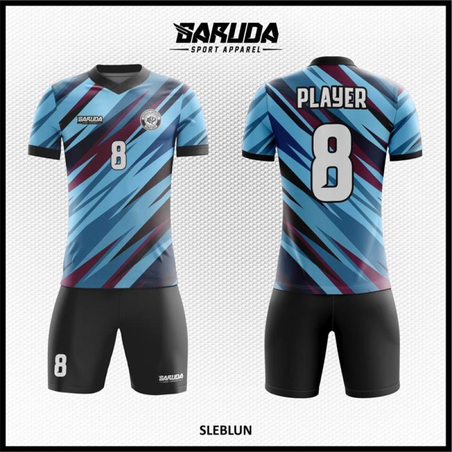 Desain Seragam Jersey Code Sleblun Motif Garis Diagonal