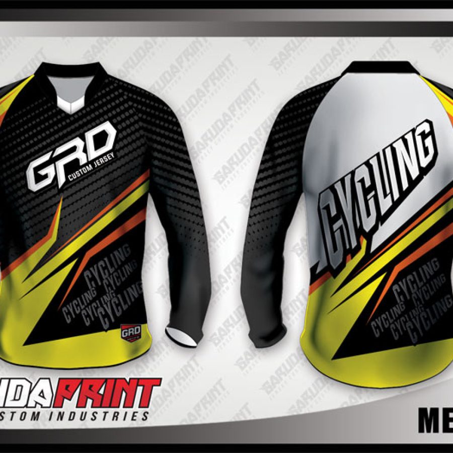 Desain Jersey Sepeda Downhill Metalbee Warna Hitam Kuning Abu-Abu Paling Keren
