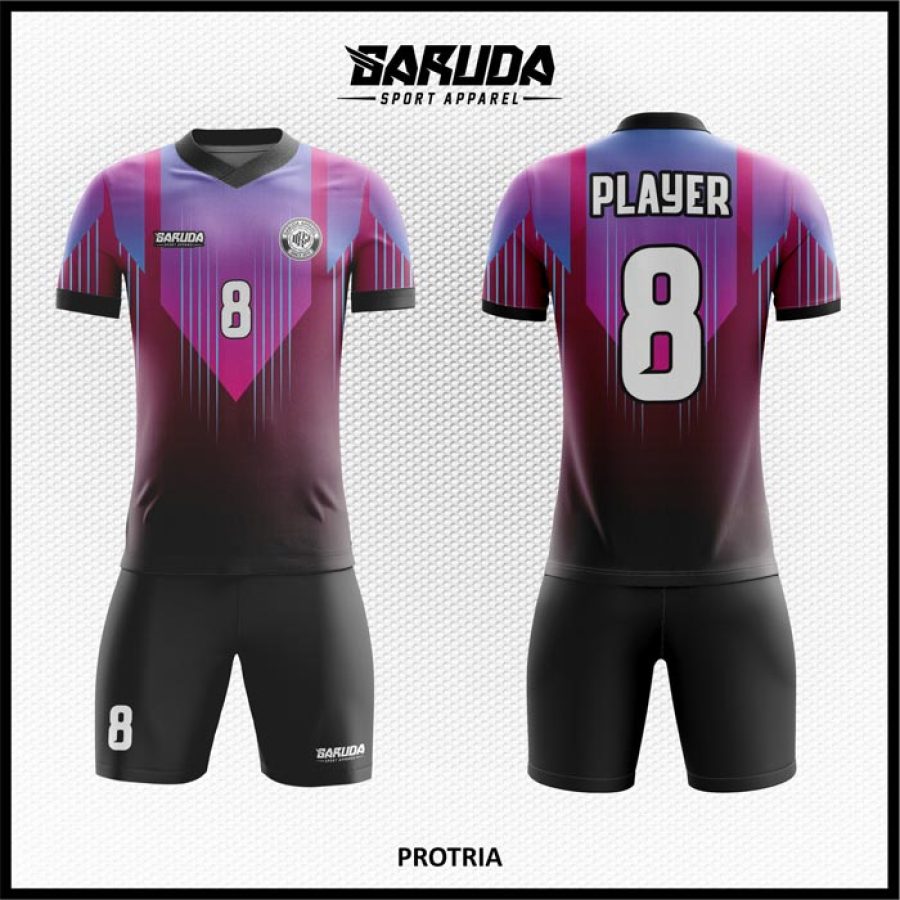 Desain Kaos Jersey Protia Warna Gradasi Ungu Hitam Terkeren