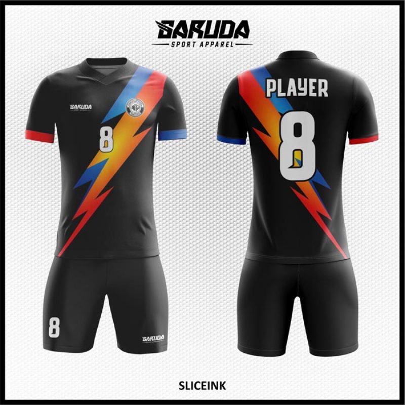 Desain Seragam Jersey Code Sliceink Motif Sambaran Petir yang Menyala