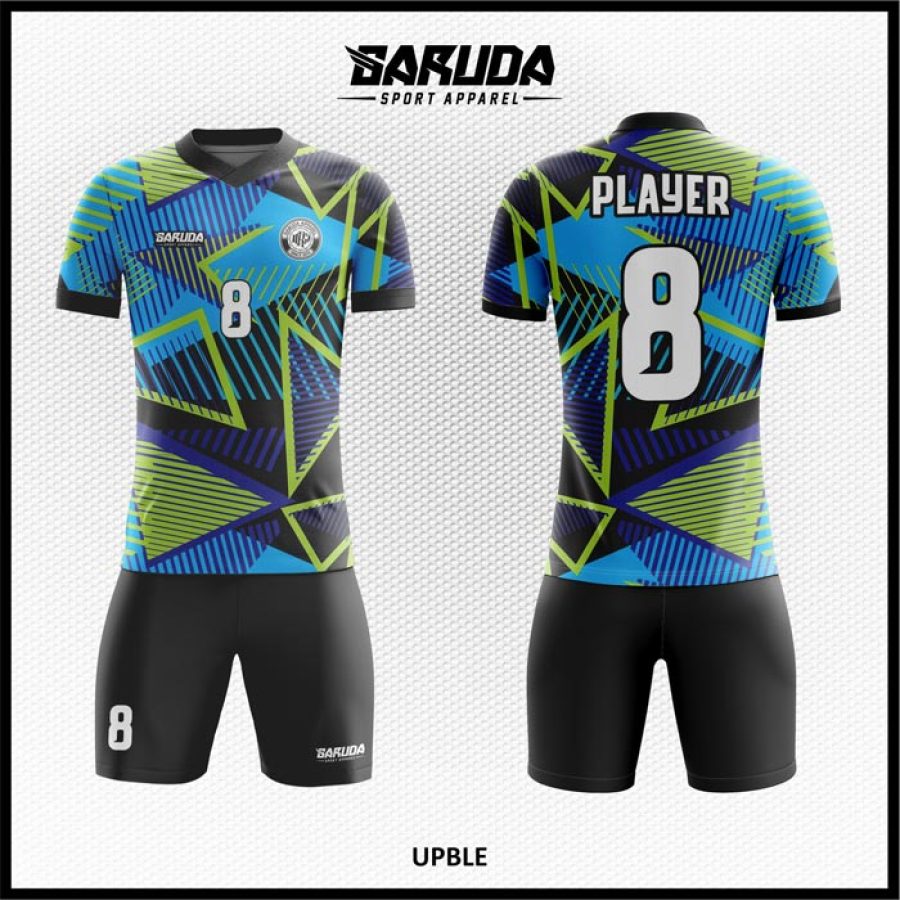 Desain Baju Jersey Code Upble Motif Abstract Dengan Garis Tidak Beraturan