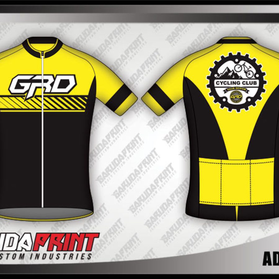 Desain Jersey Sepeda Road Bike Advanced Warna Kuning Hitam Berkelas