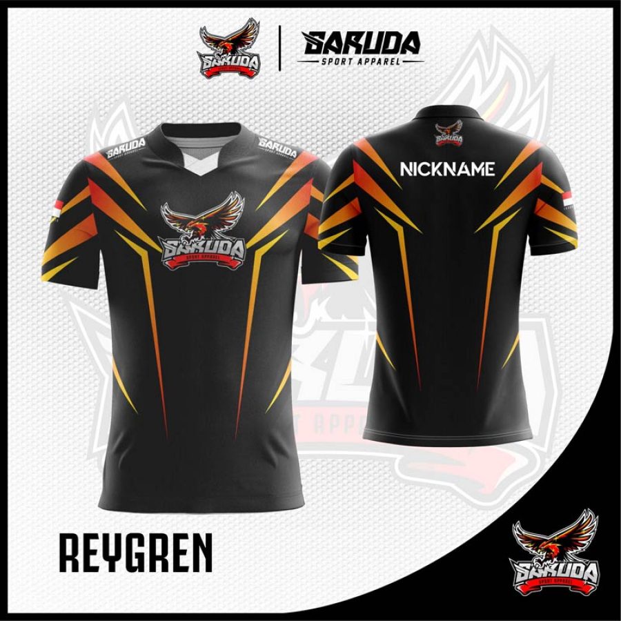 Desain Baju Gaming Code ReyGren Warna Hitam Super Elegan