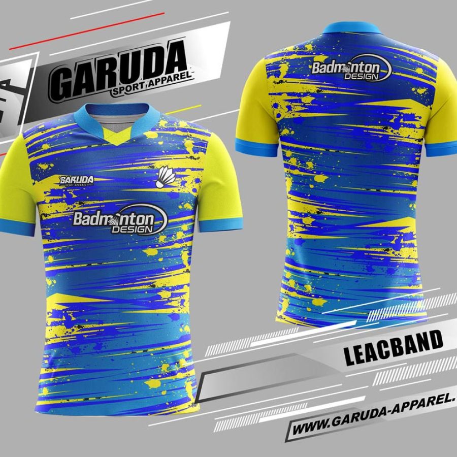 Jersey Badminton Code Leacband Warna Biru Kuning Terbaru