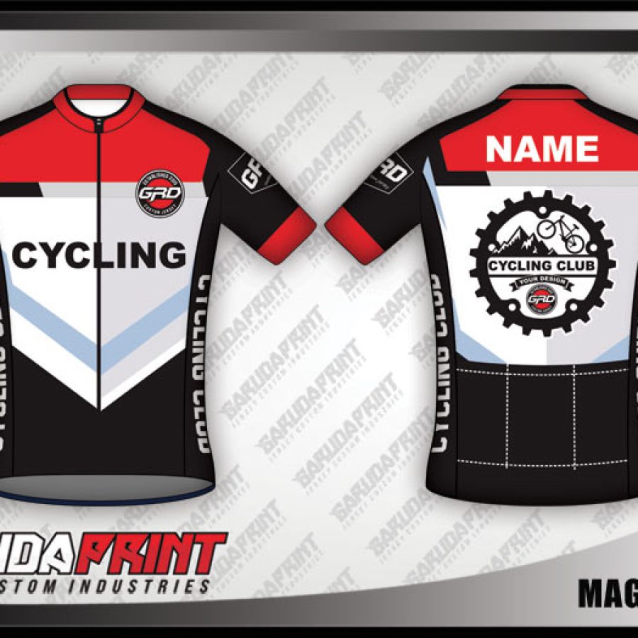 Desain Kaos Sepeda Gowes Code Magnificent Warna Merah Putih Hitam