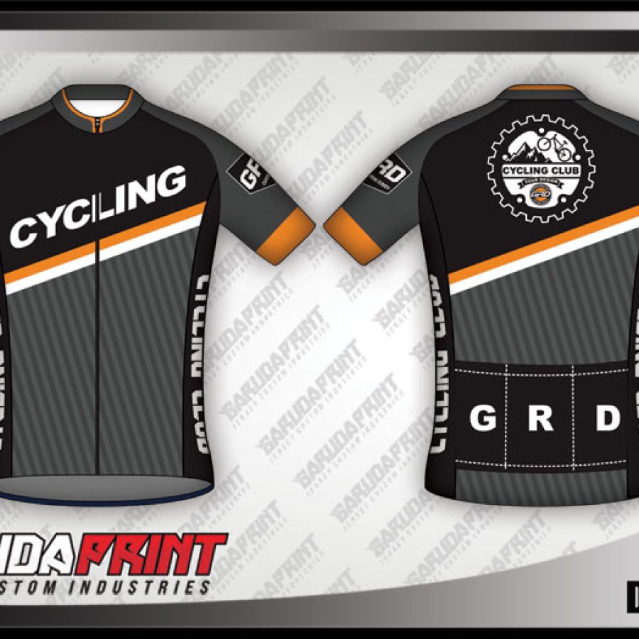 Desain Baju Sepeda Gowes Diagline Warna Hitam Abu-Abu Keren Banget