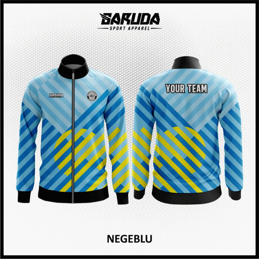Desain Jaket Printing Warna Biru Tosca Yang Lagi Ngetrend