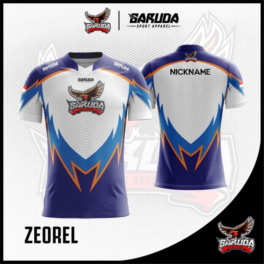 Desain Jersey Gaming Zeorel Warna Putih Biru Yang Lagi Hits