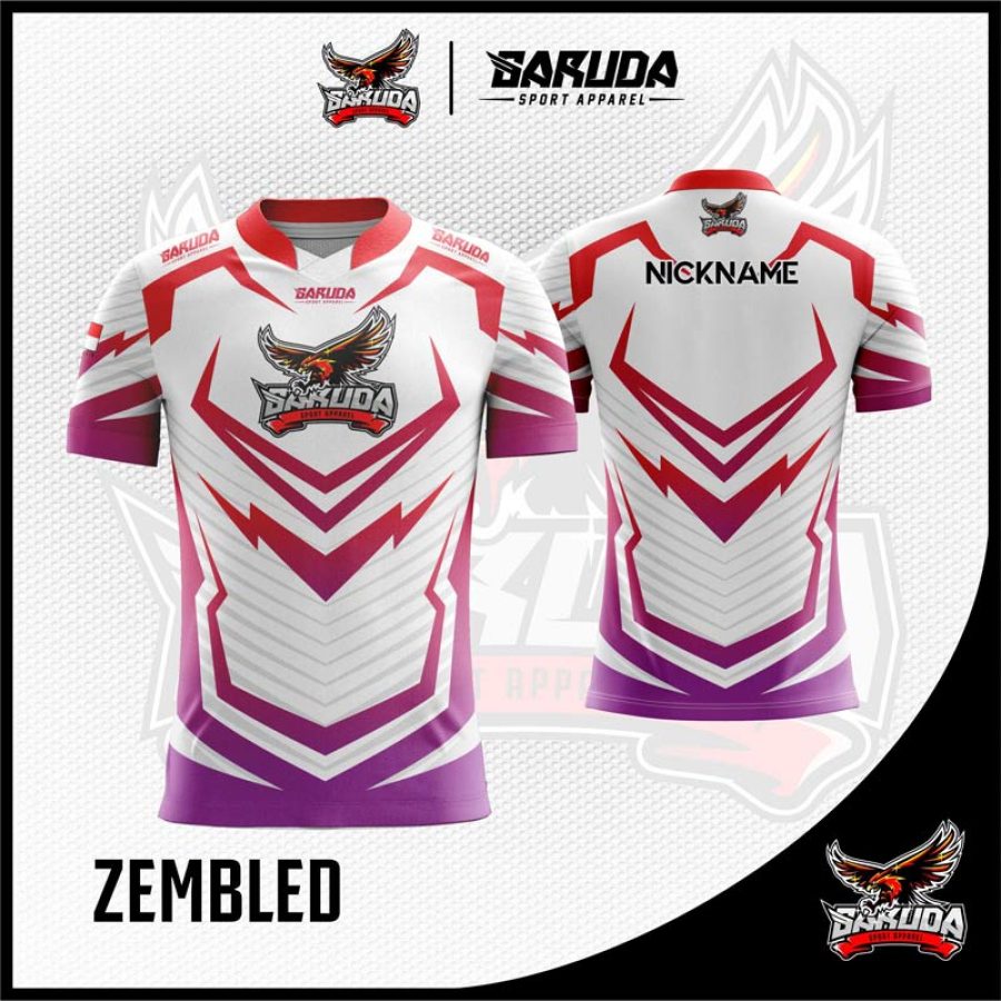 Desain Kaos Gaming Code Zembled Warna Putih Keren Banget